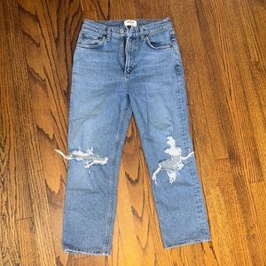Agolde Ripped Straight Leg Jeans Size 25